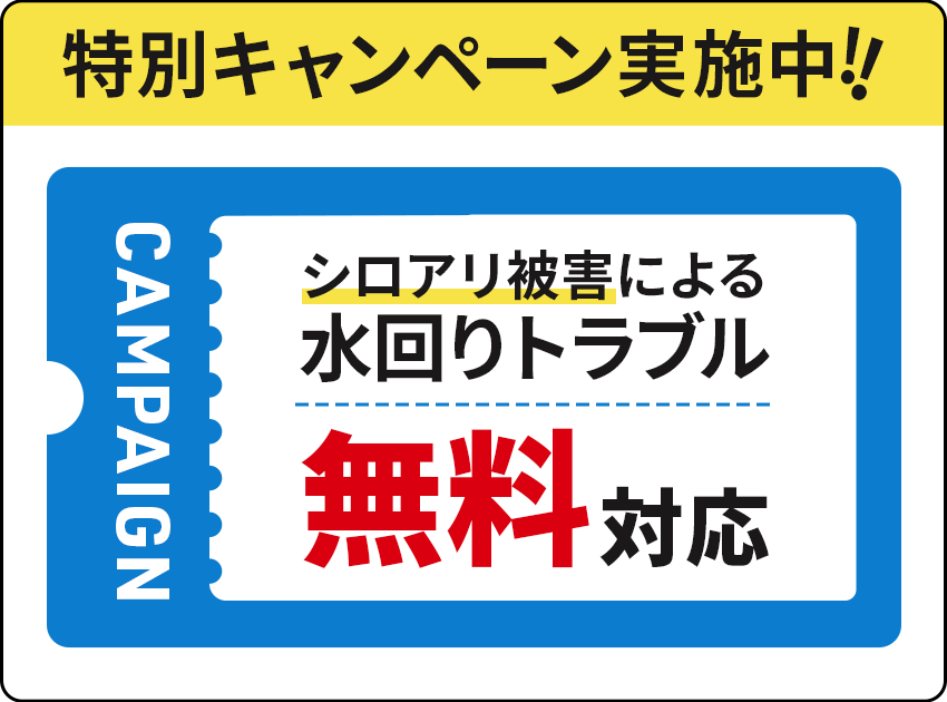シロアリ被害による水回りトラブル無料対応